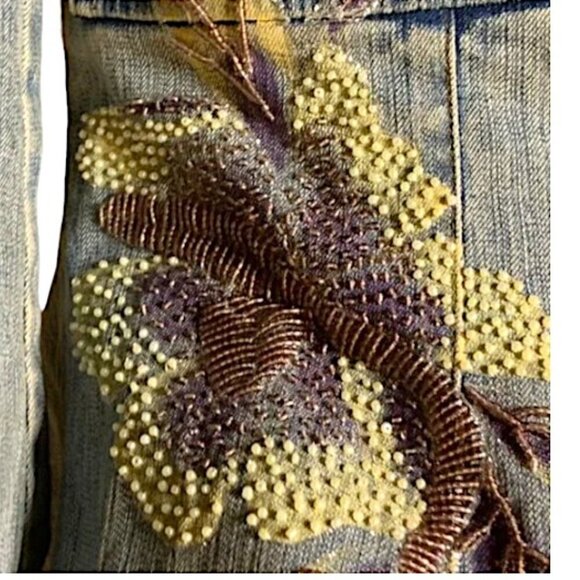 Z. Cavaricci Vintage Embroidered Denim Blazer Jean Jacket Size Medium - Picture 3 of 9